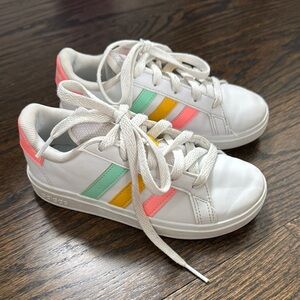 Adidas Kids' Grand Court 2.0 Multicolor Striped Sneakers 12